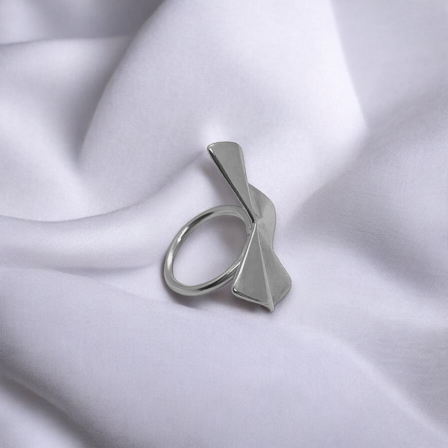 Anel Folha orgânico prata 980 Coleção Folha – Fortes Jewellery