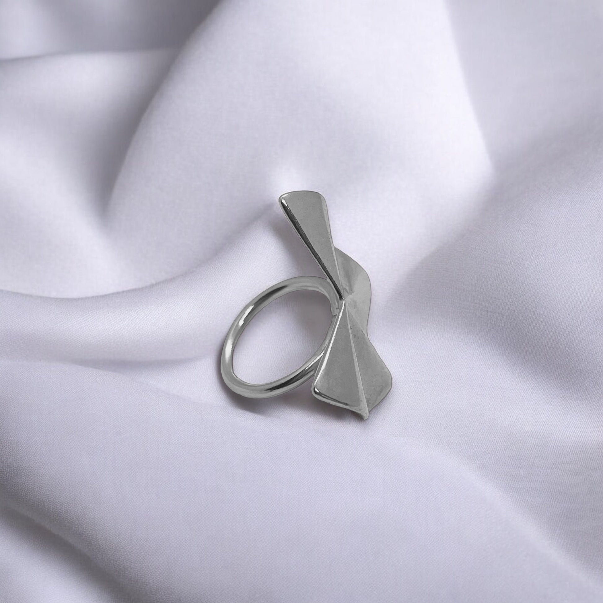 Anel Folha orgânico prata 980 Coleção Folha – Fortes Jewellery