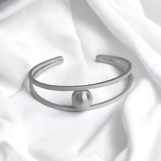 Pulseira Órbita esfera geométrica prata 980 – Fortes Jewellery