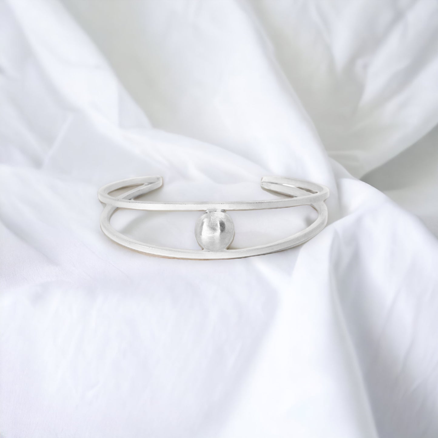 Pulseira Órbita esfera geométrica prata 980 – Fortes Jewellery