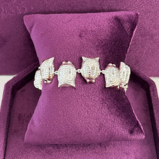 Pulseira Corujas sabedoria prata 980 artesanal – Fortes Jewellery