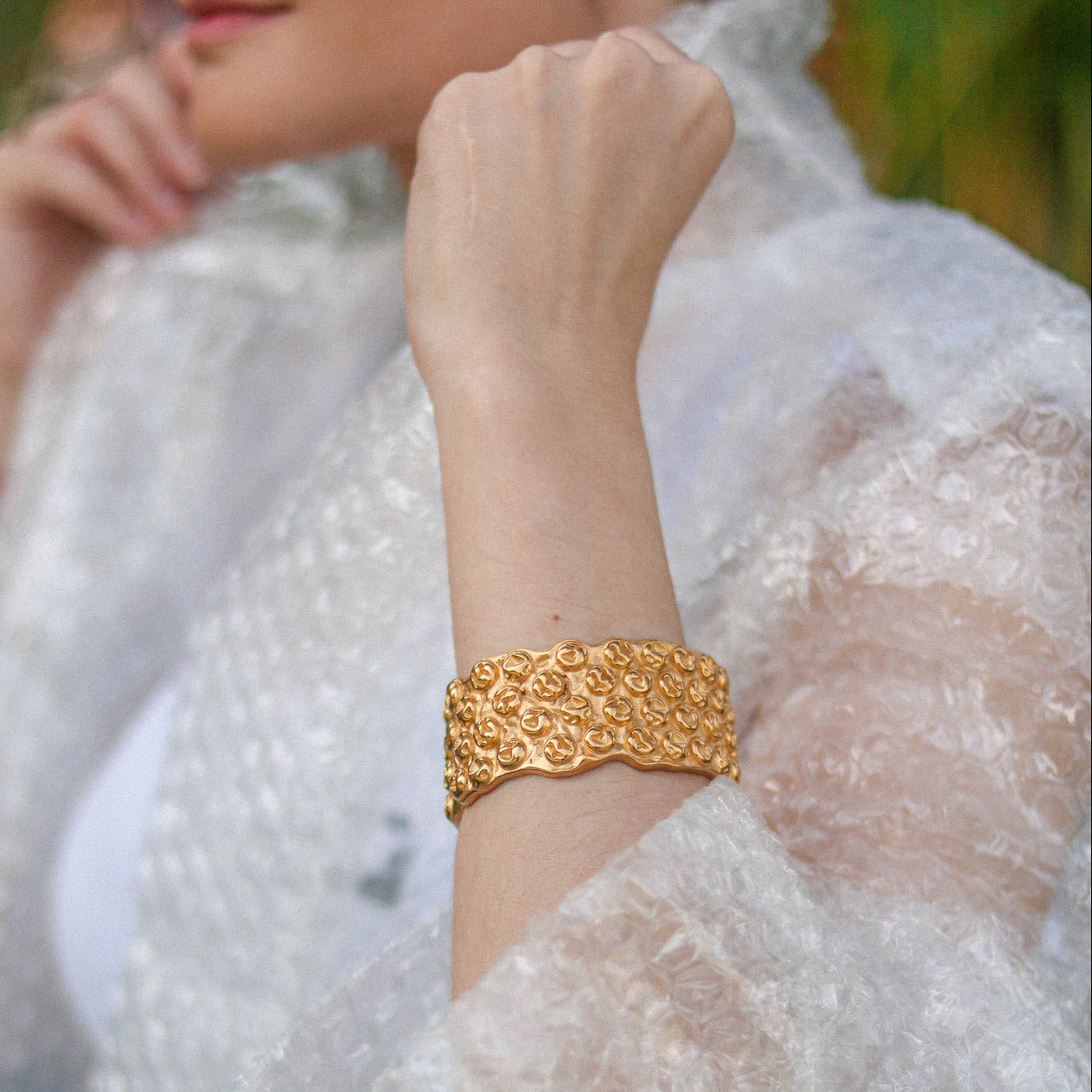 Pulseira Plástico Bolha collab artesanal prata 980 – Fortes Jewellery