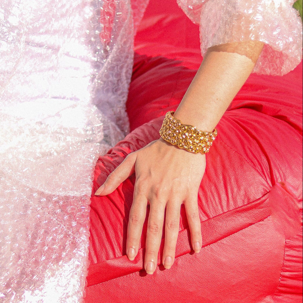 Pulseira Plástico Bolha collab artesanal prata 980 – Fortes Jewellery