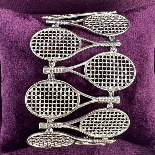 Pulseira Raquete tênis prata 980 artesanal – Fortes Jewellery