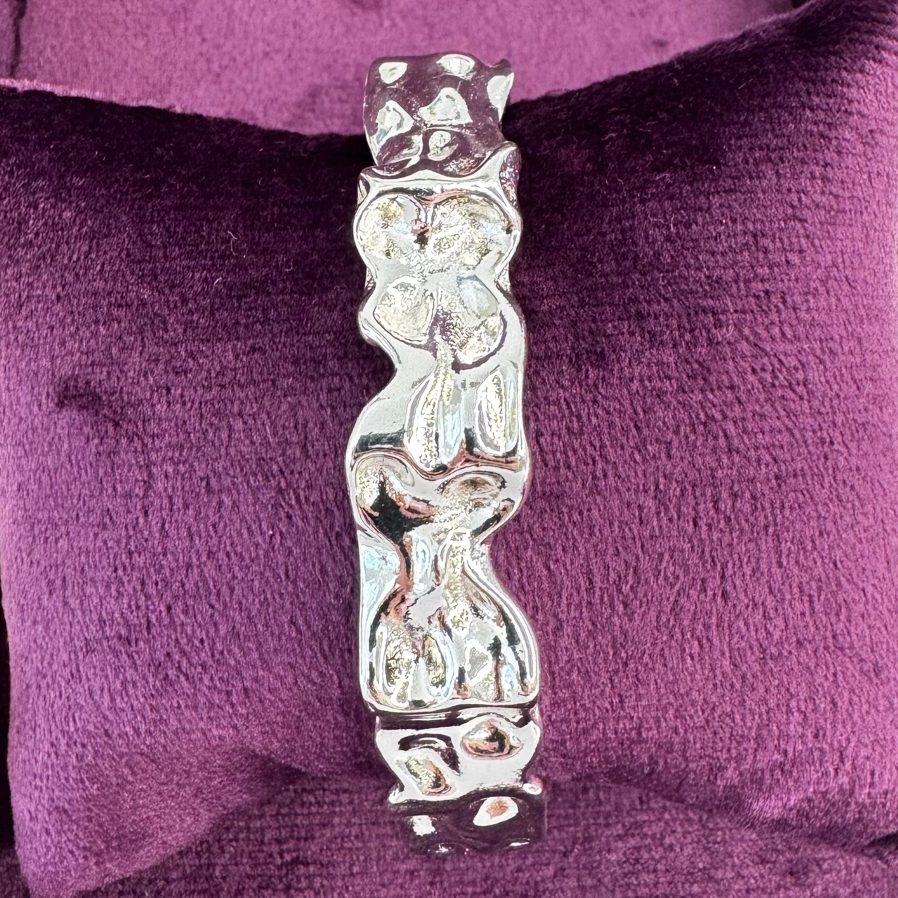 Pulseira Scrunch textura amassada prata 980 – Fortes Jewellery