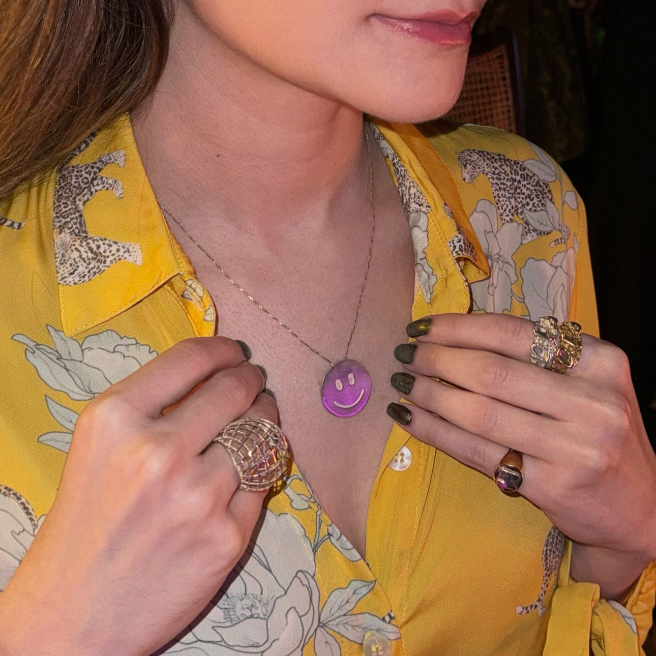 Anel Aramado geométrico prata 980 feito à mão e Anel Scrunch textura amassada prata 980 Coleção Scrunch – Fortes Jewellery